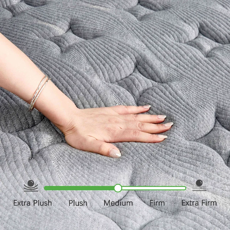 Memory foam mattresses for pressure relief and contouring14-inch Euro Top Medium Hybrid Mattress, Memory Foam Mattress in a Box