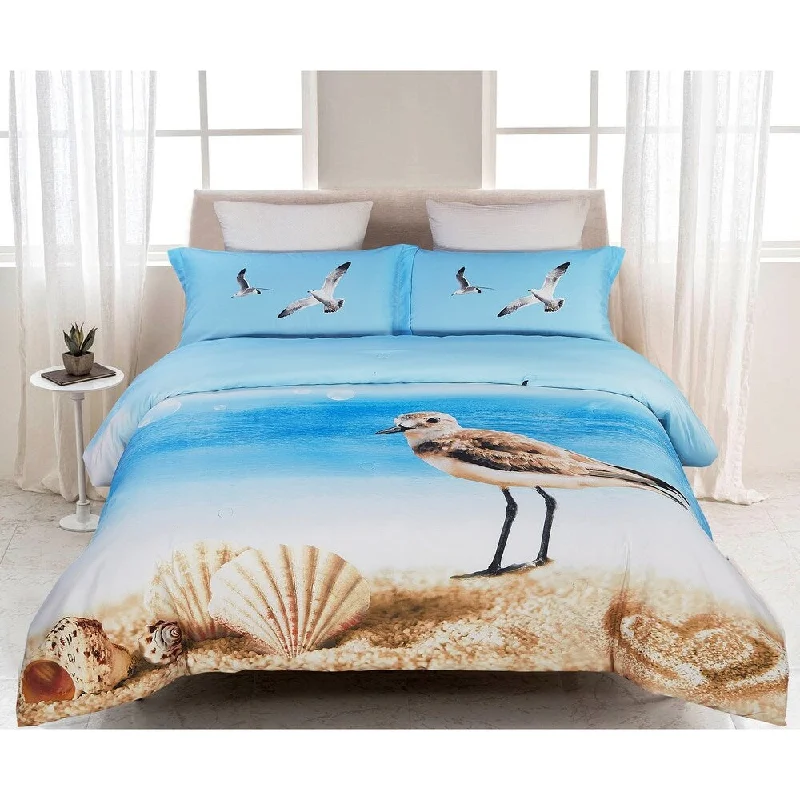 Bamboo - fiber - filled comforters with antibacterial and breathable qualities3 piece King Sea Life Comforter Set