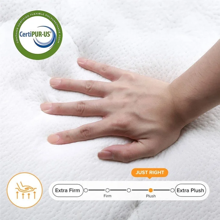 Wool - filled mattresses for natural insulation and moisture - wickingBabo Care 10in. Plush Pillow Top Gel Memory Foam Innerspring Hybrid Mattress with CertiPUR-US, SGS and OEKO-TEX Certified