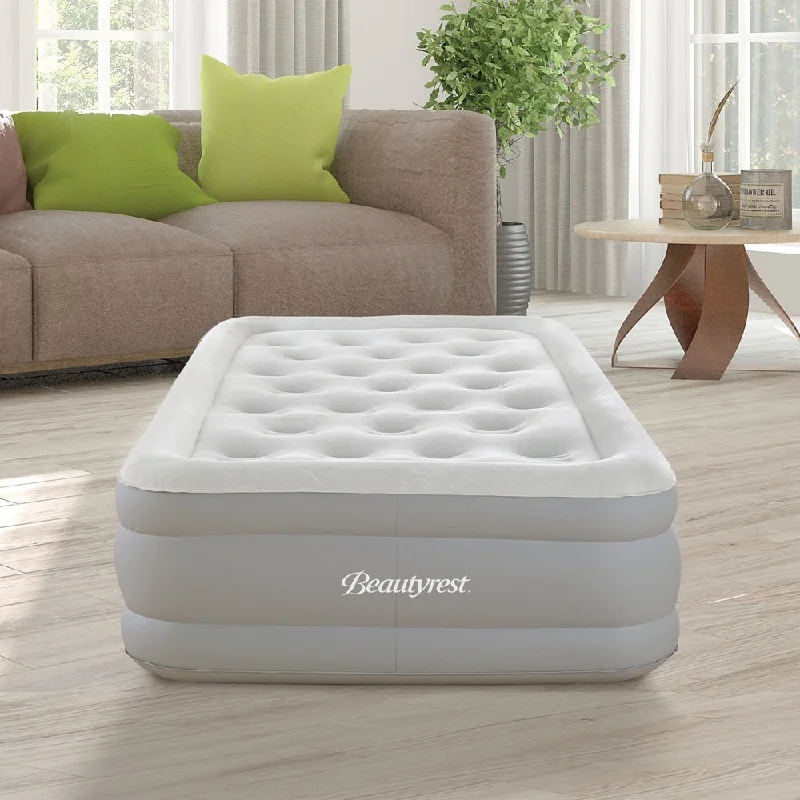 Memory foam mattresses for pressure relief and contouringBeautyrest Sky Rise Raised Air Mattress with External Pump - Inflatable Bed with Edge Support, Puncture-Resistant Vinyl