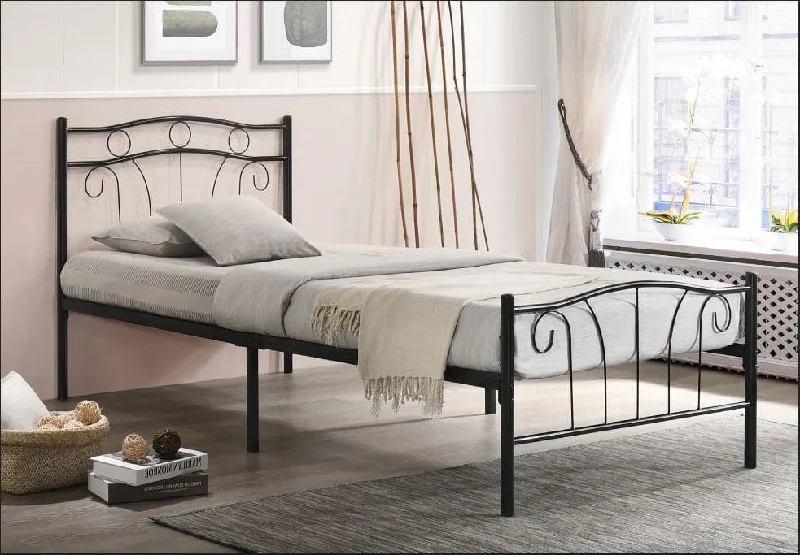 Bamboo - charcoal infused mattresses for odor absorptionBlack Metal Bed