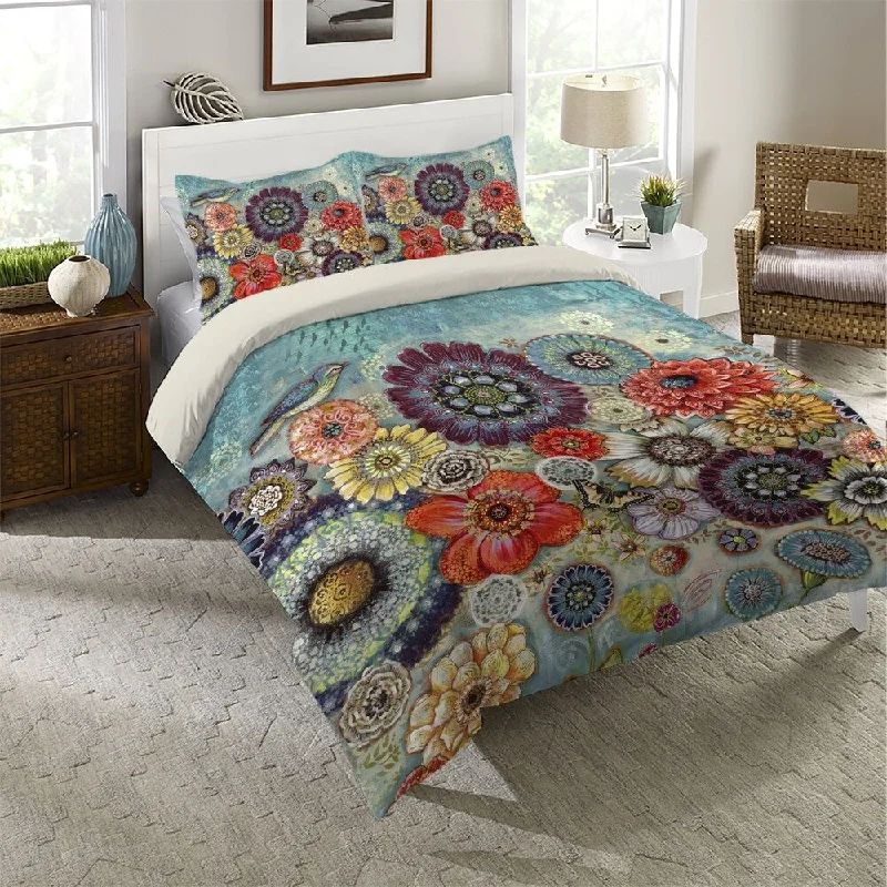 Down - filled comforters for supreme warmth and lightnessBlue Bird Boho Twin Comforter