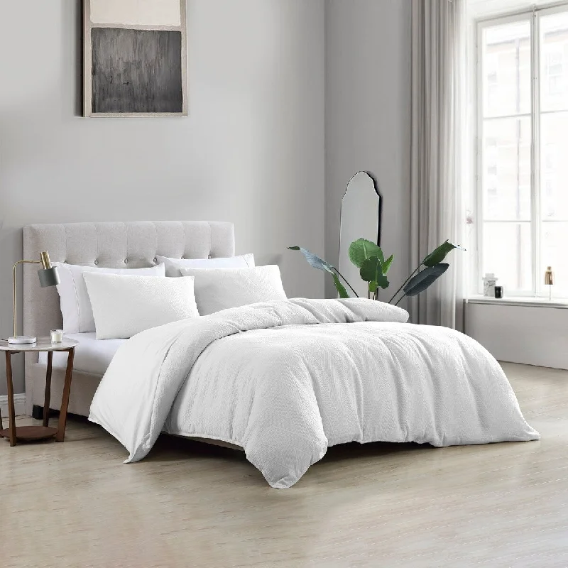 Microfiber - filled comforters that are lightweight and easy to care forBrielle Home Wesley Solid Cotton Matelasse Comforter Set