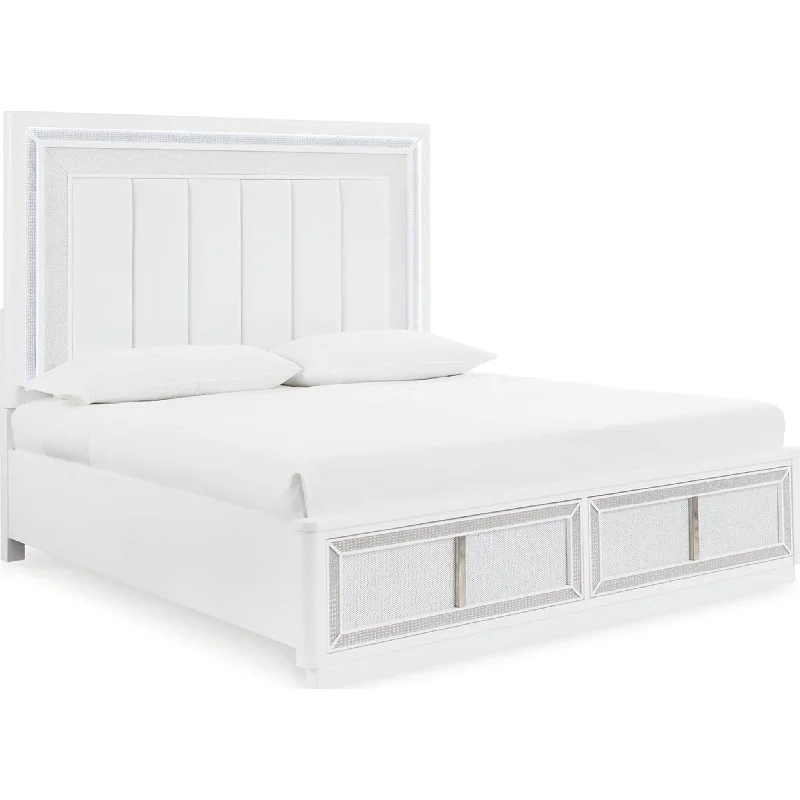 King - size mattresses for spacious master bedroomsChalanna Storage Bed - White