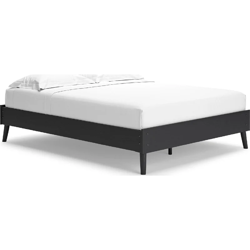 Latex mattresses with natural bounce and breathabilityCharlang Queen Platform Bed - Black