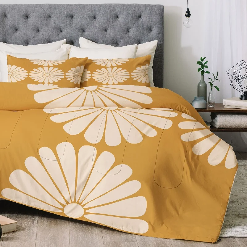 Cotton - filled comforters for a breathable and natural sleep experienceColour Poems Retro Daisy XIX Made to Order Comforter Set