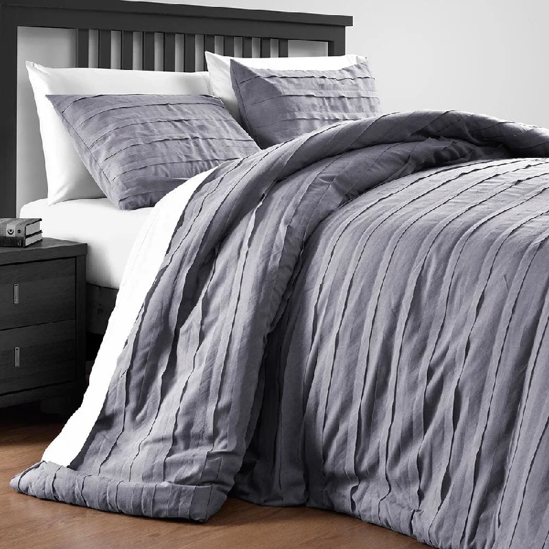 Cotton - filled comforters for a breathable and natural sleep experienceComfy Bedding Loft Stripe Embellished 3 Piece Comforter Set