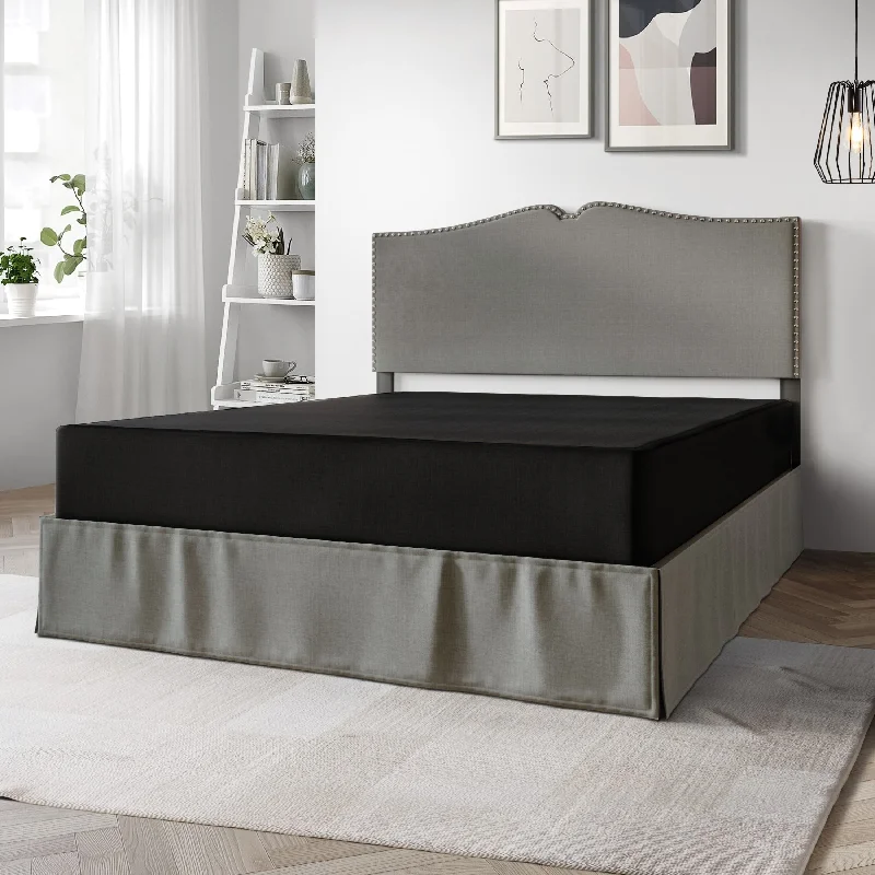 King - size mattresses for spacious master bedroomsCraftPorch Solid Wood 8-Inch Box Spring Foundation with Wood Slats with Black Linen Cover