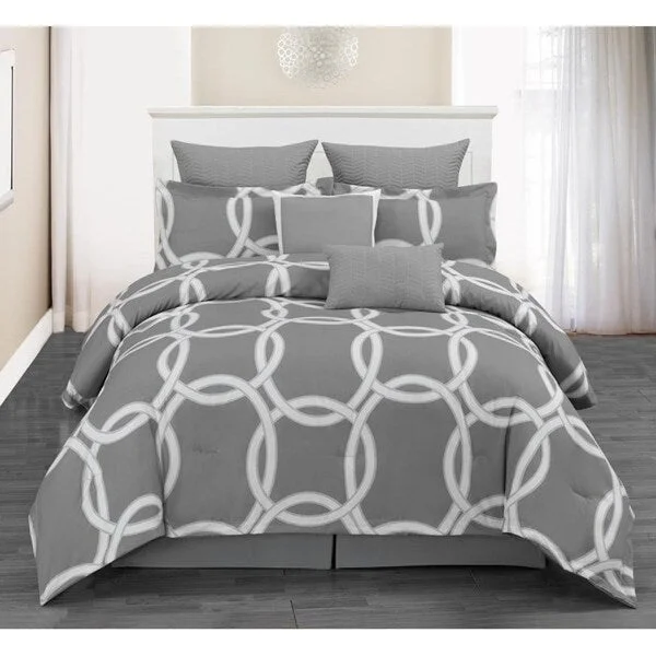 Full - size comforters suitable for full - sized beds in guest rooms or small bedroomsDuck River Redington Hotel 8 Piece Comforter Set - Silver