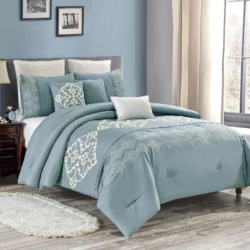 Cotton - filled comforters for a breathable and natural sleep experienceEsca Shannon Fabric Polyester 8PC Comforter Set