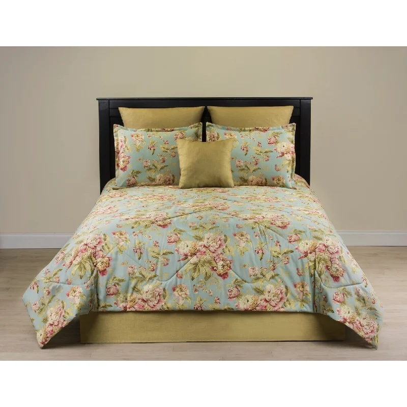 Synthetic - filled comforters like polyester for affordability and hypoallergenic propertiesFlueretta traditional floral motif comforter set