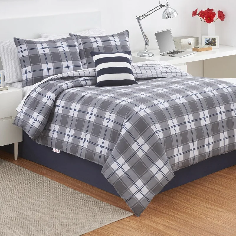 Synthetic - filled comforters like polyester for affordability and hypoallergenic propertiesIzod Fairfax Plaid Comforter Set