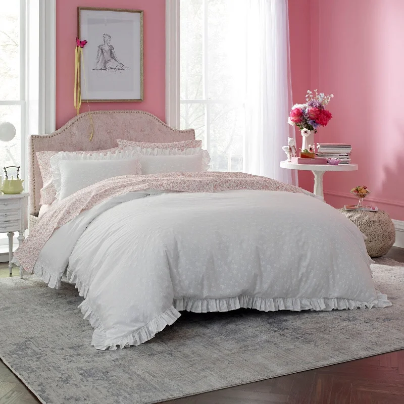 Microfiber - filled comforters that are lightweight and easy to care forLady Pepperell King Penelope Comforter Set