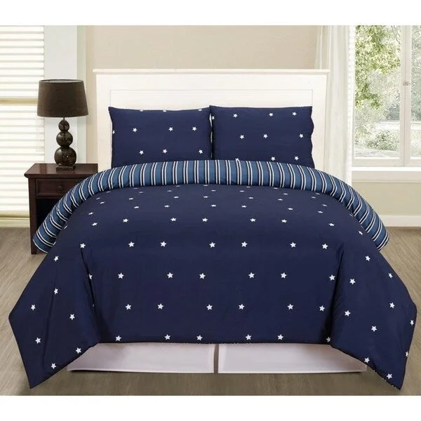 Latex - filled comforters with a bouncy texture and good supportLala Bash Gruden Stars 2 Piece Twin Comforter Set - Navy