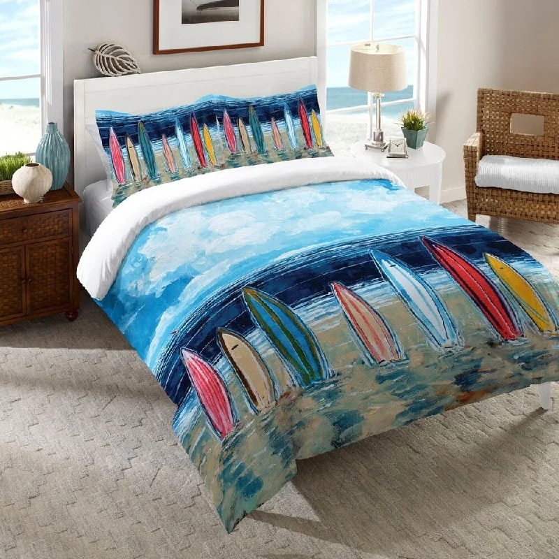 Cotton - filled comforters for a breathable and natural sleep experienceLaural Home Summer Surfboards Comforter