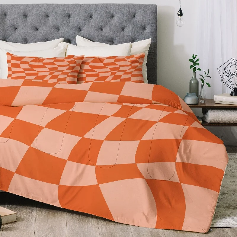 Down - filled comforters for supreme warmth and lightnessLittle Dean Checkered beige and orange Made to Order Comforter Set