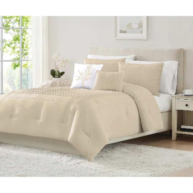 Down - filled comforters for supreme warmth and lightnessLuna Pleated Hotel Comforter Set