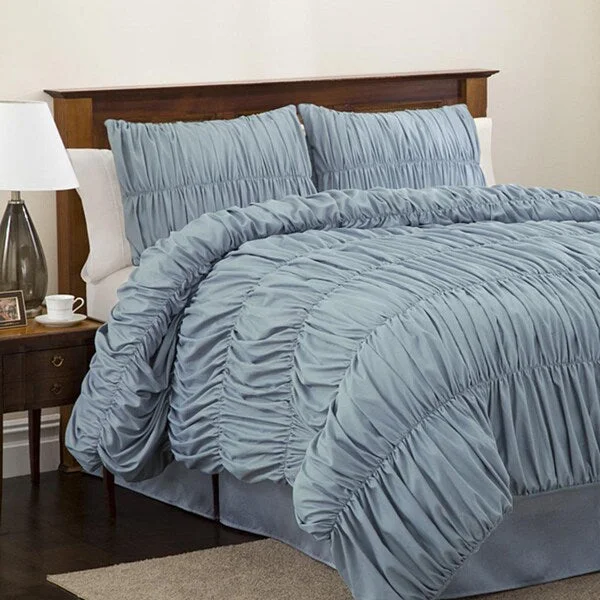 Bamboo - fiber - filled comforters with antibacterial and breathable qualitiesLush Decor Blue Venetian 3-piece Twin-size Comforter Set