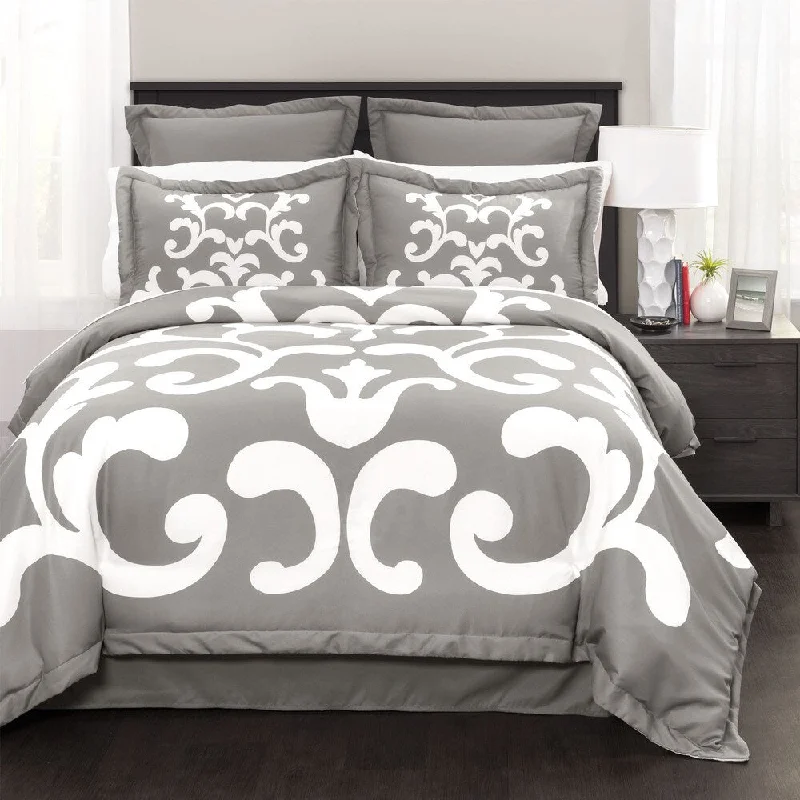 Microfiber - filled comforters that are lightweight and easy to care forLush Decor Lavish Damask 6-piece Comforter Set