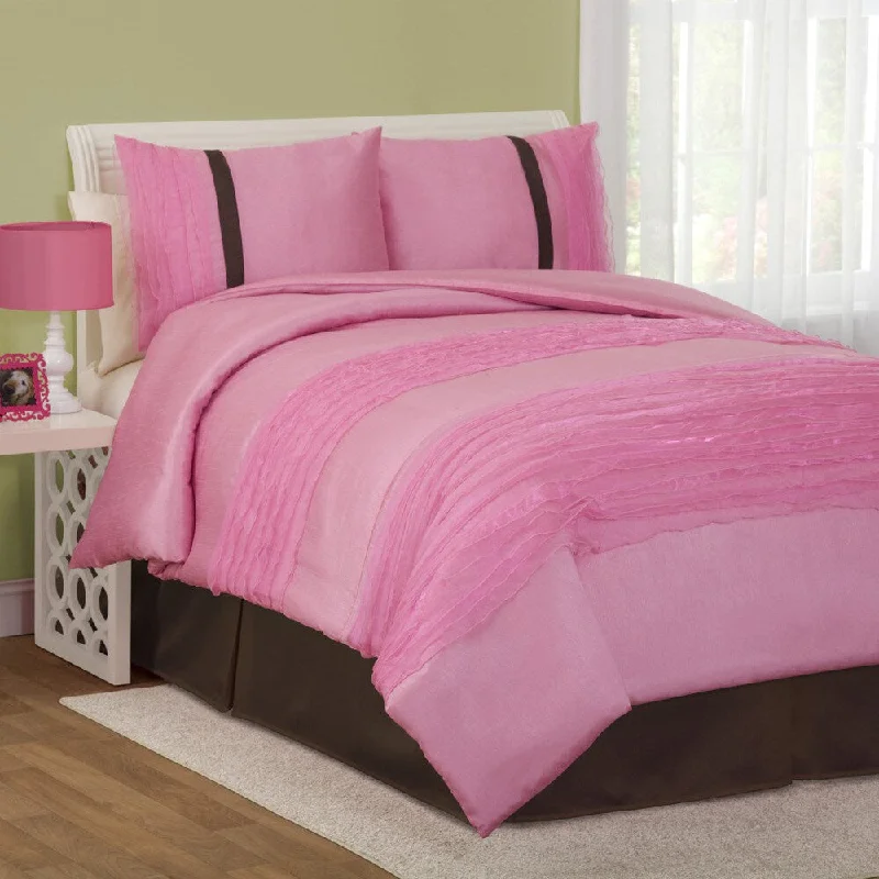 Goose down comforters known for their superior quality and insulationLush Decor Paloma Pink 3-Piece Twin-size Comforter Set