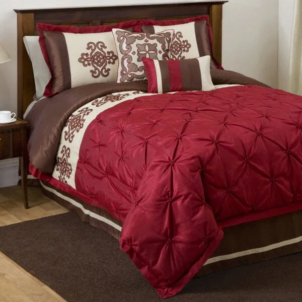 Down - filled comforters for supreme warmth and lightnessLush Decor Sienna 6-piece Comforter Set - Red