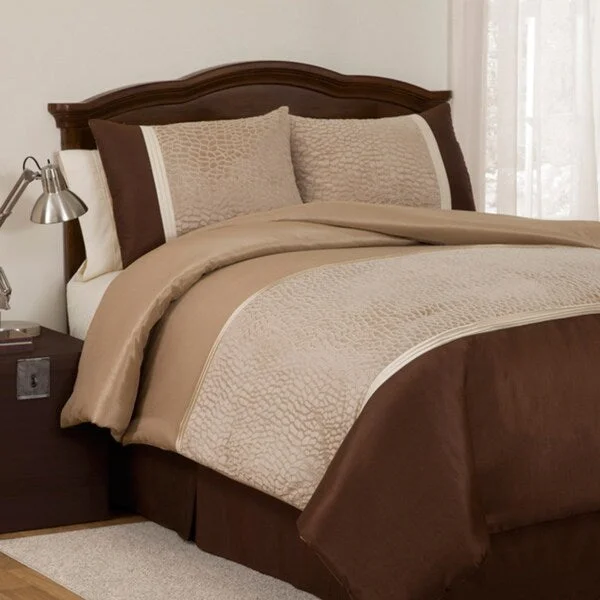 Down - filled comforters for supreme warmth and lightnessLush Decor Taupe Animal Plush Twin-size 3-piece Comforter Set