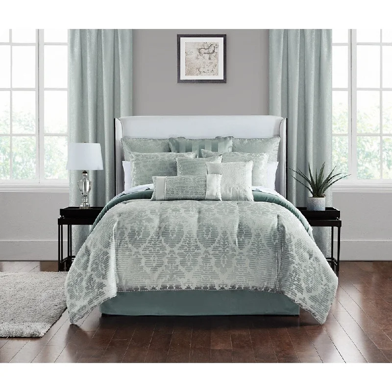 Silk - filled comforters for a luxurious and smooth touchMarquis By Waterford Surrey Steel 4PC Comforter Set