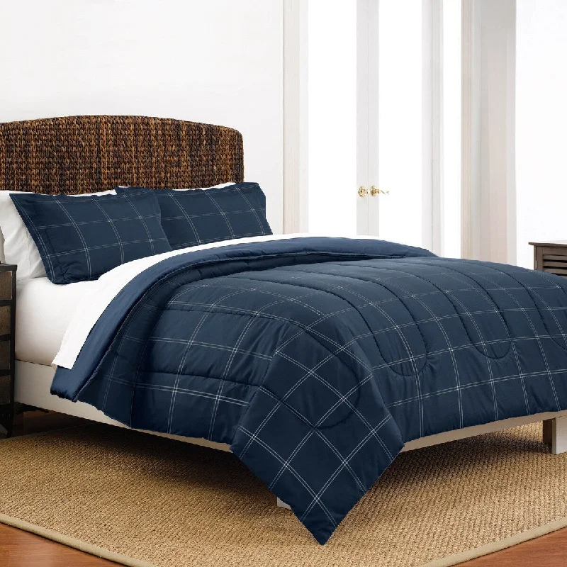 Latex - filled comforters with a bouncy texture and good supportMartex Mf Reversible Comforter Check Comforter Set