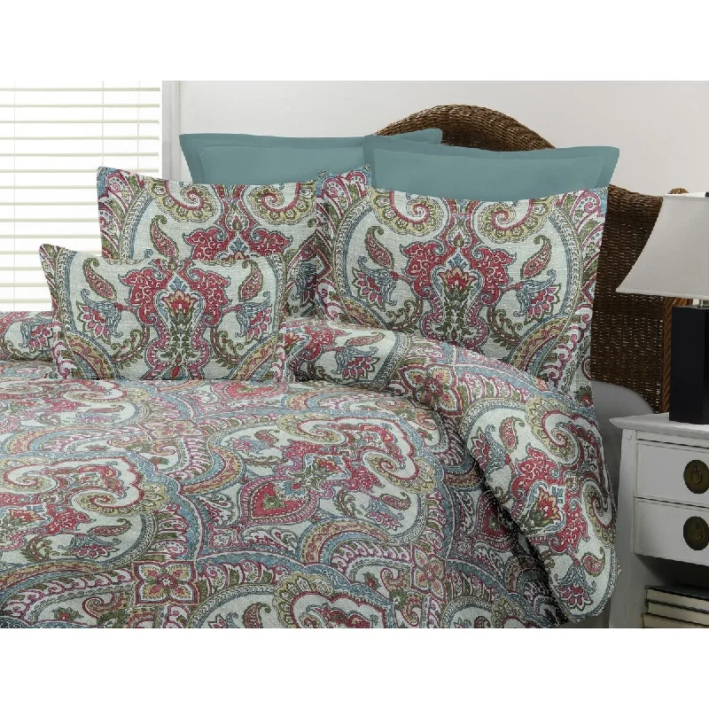 Bamboo - fiber - filled comforters with antibacterial and breathable qualitiesMayberry Damask print comforter set