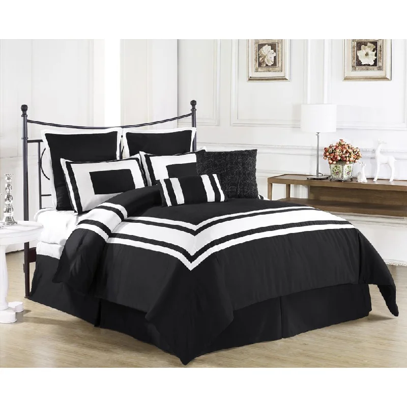 Goose down comforters known for their superior quality and insulationModern Plush Comforter 8-piece Set