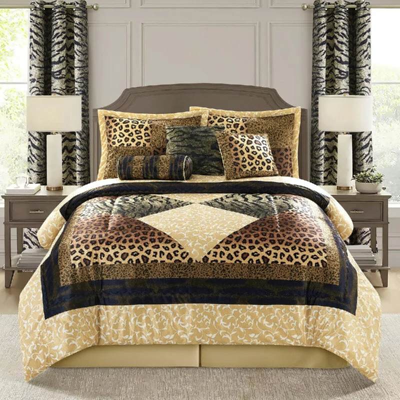 Synthetic - filled comforters like polyester for affordability and hypoallergenic propertiesNanshing Africa 9 Piece Animal Print Comforter Set