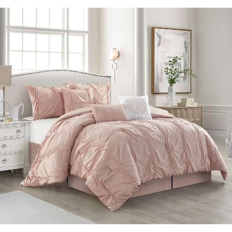 Queen - size comforters for standard queen - sized mattressesNanshing Sandra 7 Piece Chic Pintuck Comforter Set