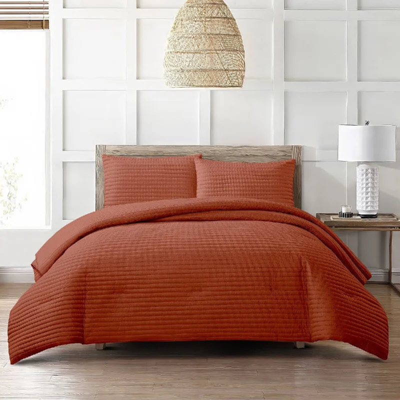 Duck down comforters with a softer feel and good warmth retentionNanshing Suzaine 3 Piece Solid Striped Comforter Set