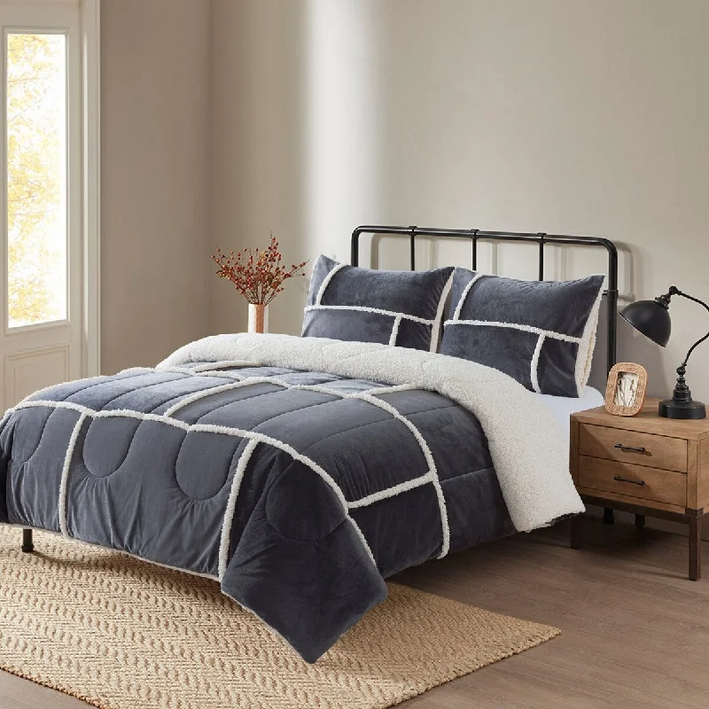 King - size comforters to fit large king - sized beds perfectlyNew Sega Home Velour Plush and Sherpa Comforter Set