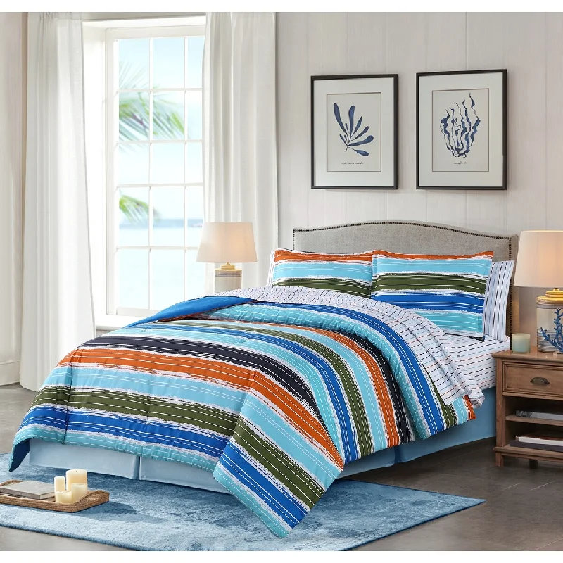 Cotton - filled comforters for a breathable and natural sleep experienceOcean Pacific® (Op®) Horizon Stripe Soft Microfiber Comforter Set