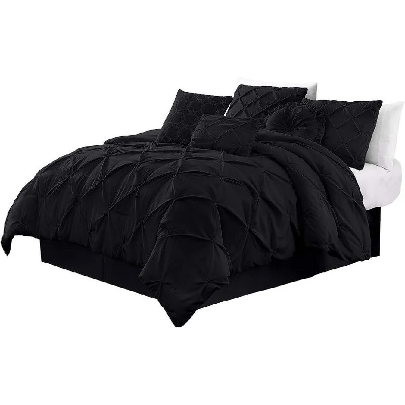 Microfiber - filled comforters that are lightweight and easy to care forSet of 7 Pintuck Comforter Bedding