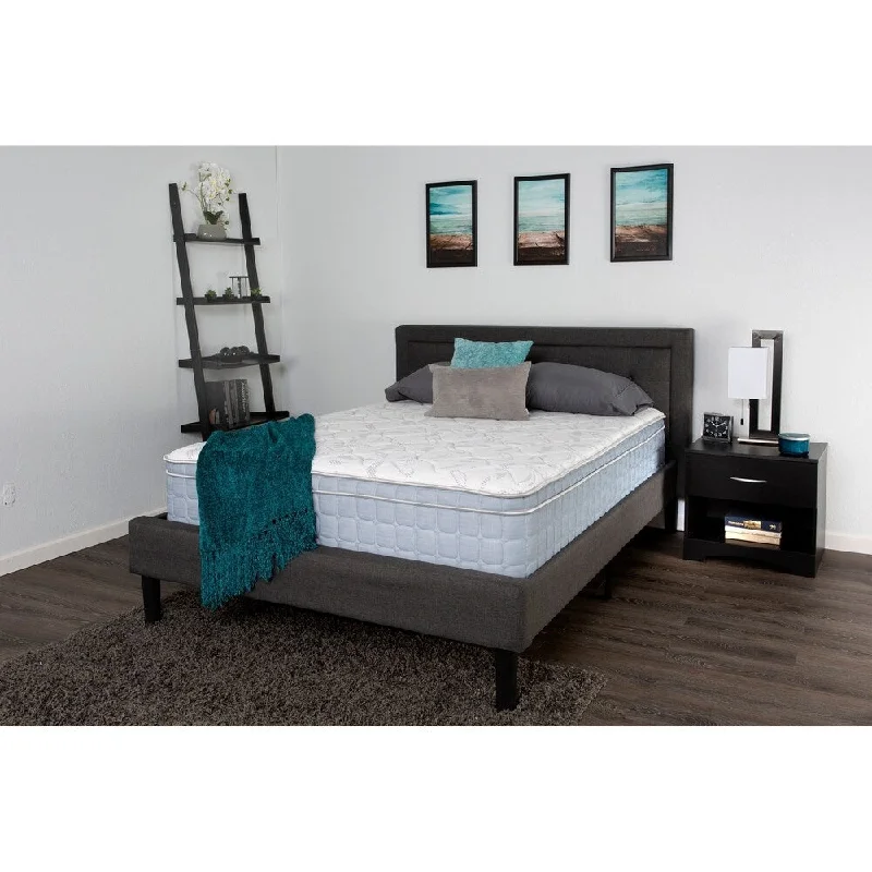 Memory foam mattresses for pressure relief and contouringShanna Blue and Off-White 12" Queen Mattress