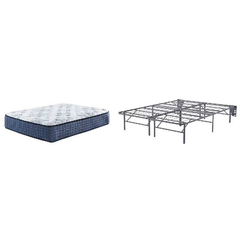 King - size mattresses for spacious master bedroomsSignature Design by Ashley Mt Dana Plush White/Blue 2-Piece Mattress Package