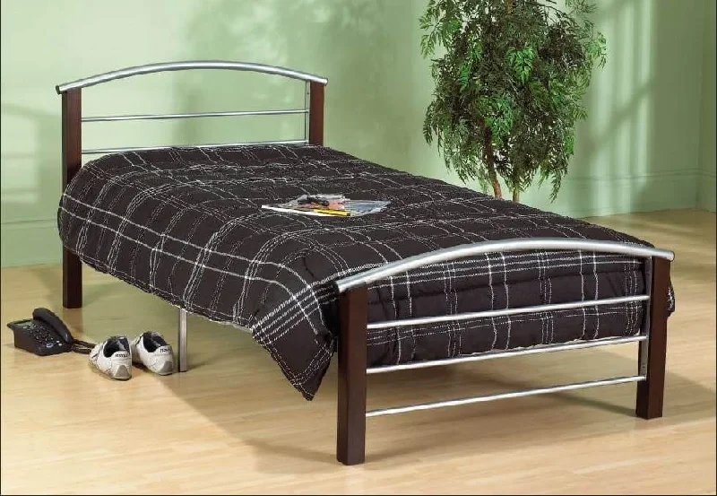 Polyester - foam mattresses for budget - friendly optionsSilver Dark Cherry Posts Metal Bed