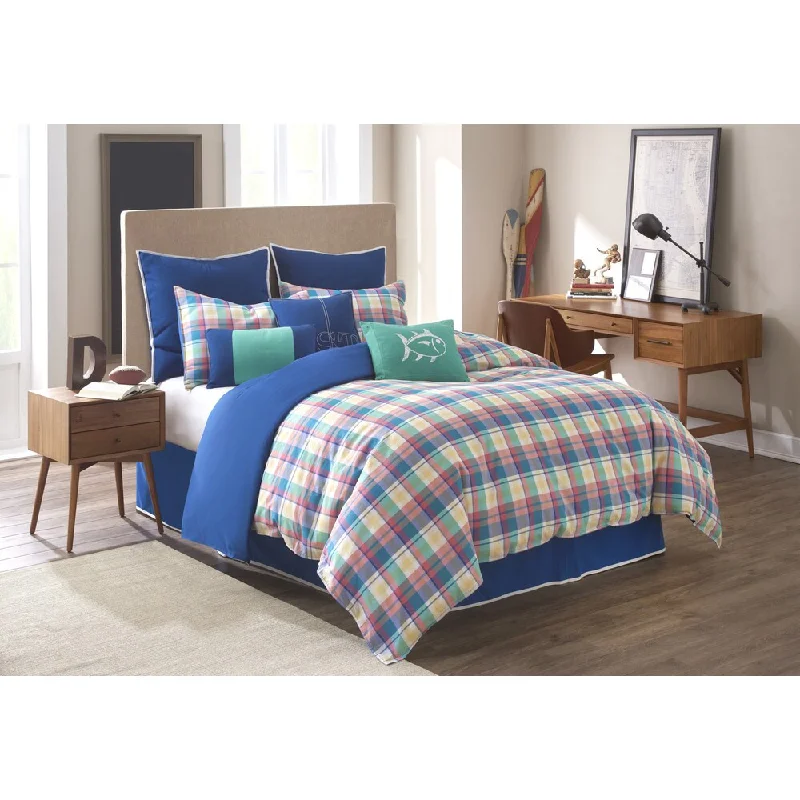 Goose down comforters known for their superior quality and insulationSouthern Tide Prep School Plaid 4-piece Comforter Set