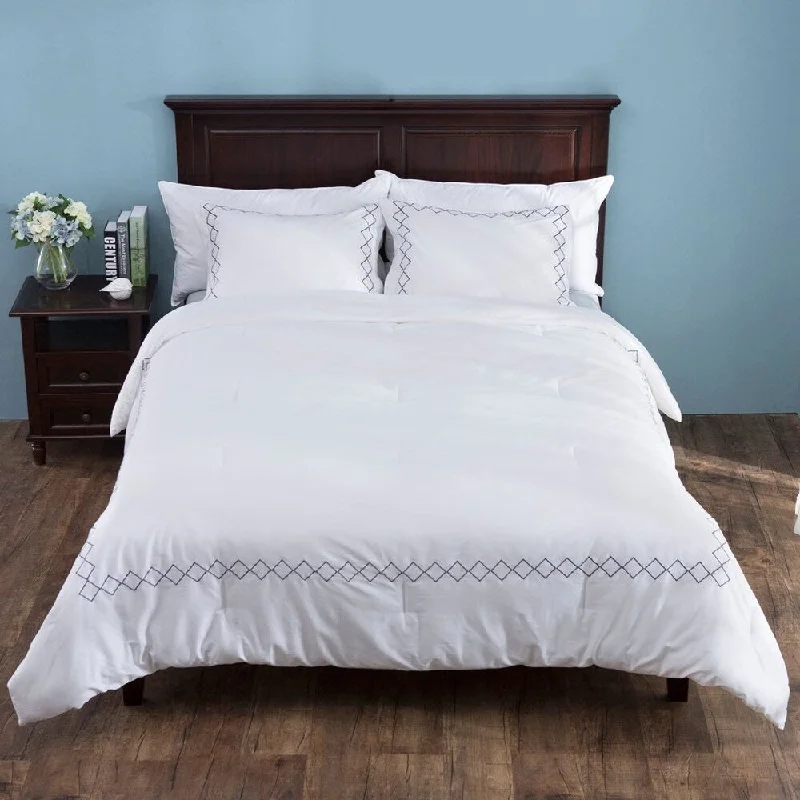 Duck down comforters with a softer feel and good warmth retentionSt. James Home 3 Piece Down Alternative Comforter Set with Pillow Shams