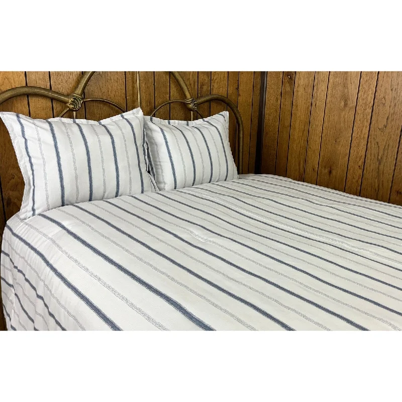 Wool - filled comforters with natural moisture - wicking and temperature - regulating featuresStripe cool gray comforter set