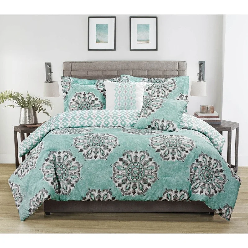 Microfiber - filled comforters that are lightweight and easy to care forStudio 17 Danialla 5-Piece Reversible Comforter Set