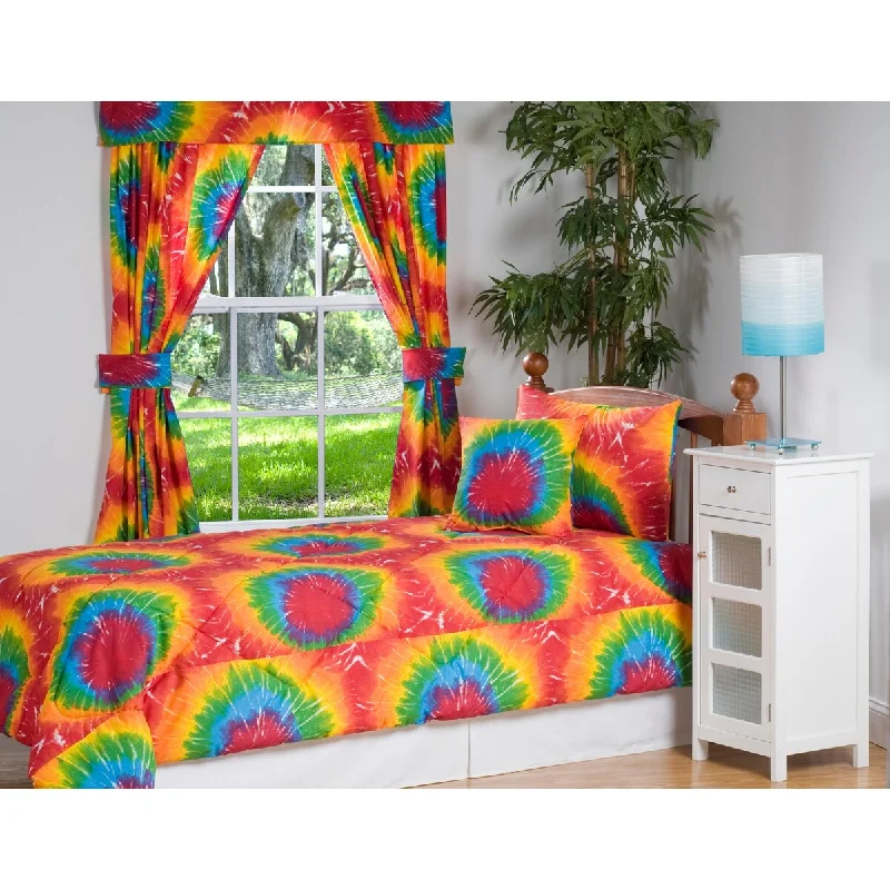 Silk - filled comforters for a luxurious and smooth touchTie Dye comforter set