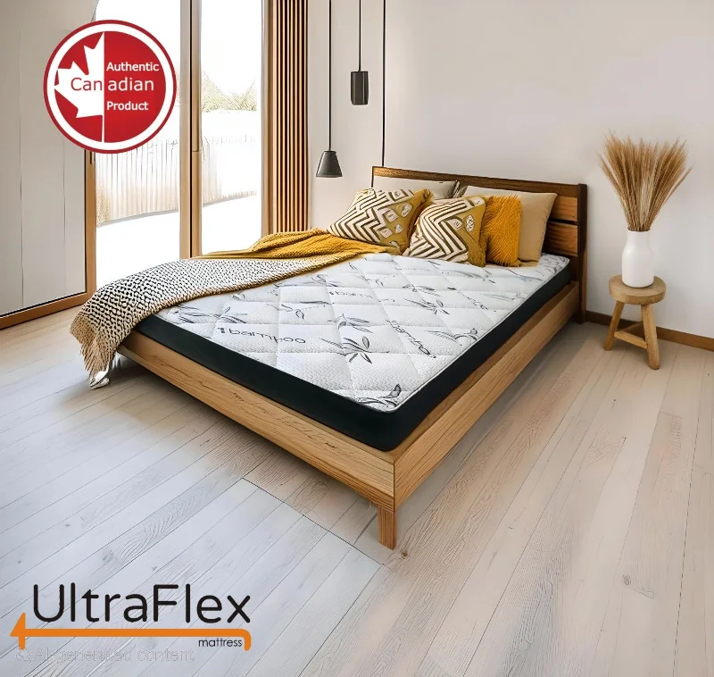 Organic cotton mattresses for a chemical - free sleep surfaceUltraFlex DreamEasy - Canadian-Made Medium Firm Gel Infused Comfort with Quilted Top, Pressure Relief, Cooling Technology, Bamboo Cover, CertiPUR-US® Certified Foam (Made in Canada)