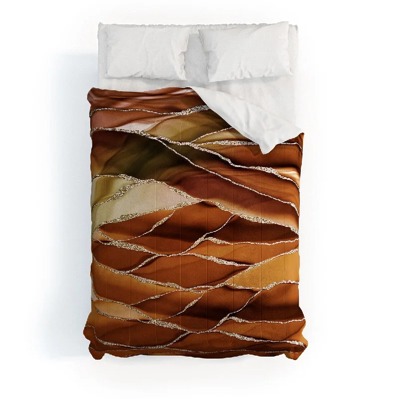 Cotton - filled comforters for a breathable and natural sleep experienceUtart Desert Hot Copper Marble Landscapes Made To Order Full Comforter