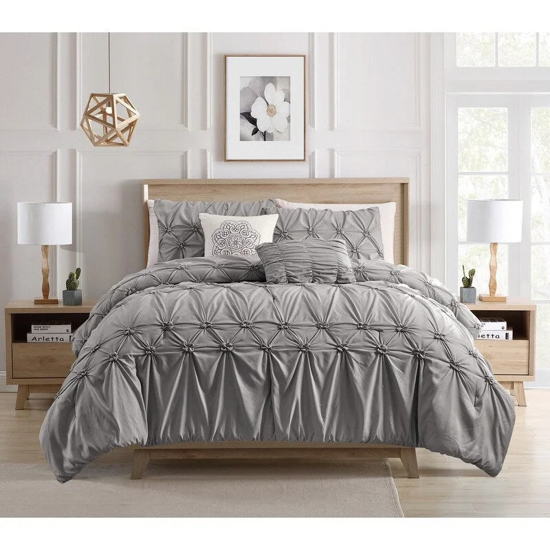 Queen - size comforters for standard queen - sized mattressesWestwood 5-Piece Smocked Comforter Set