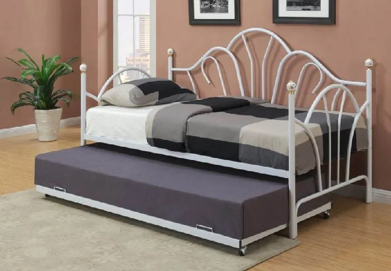 Polyester - foam mattresses for budget - friendly optionsWhite Metal Frame Bed