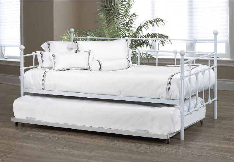 Memory foam mattresses for pressure relief and contouringWhite Metal Frame Trudle Bed