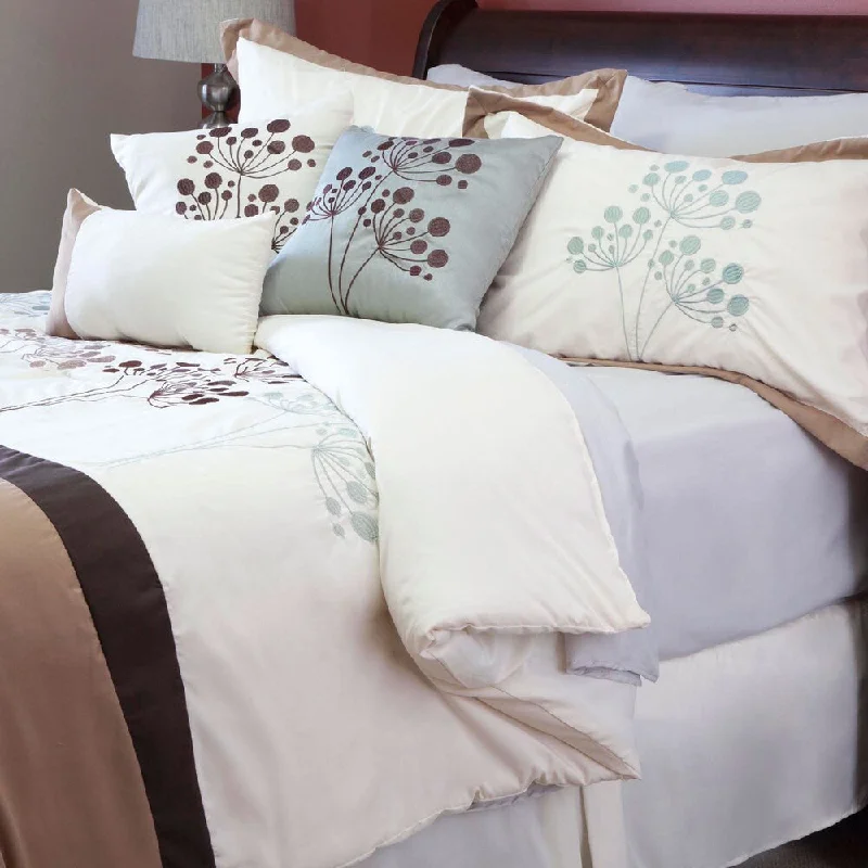 Silk - filled comforters for a luxurious and smooth touchWindsor Home Brooke 7 Piece Embroidered Comforter Set - Multi-color